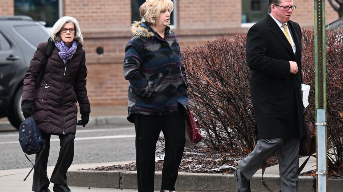 Megan Hess arriving outside court