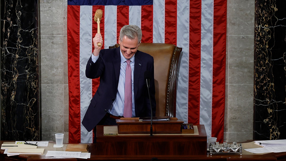 Kevin McCarthy banging the gavel in the House