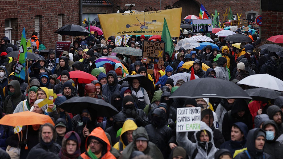 German climate protesters in crowd