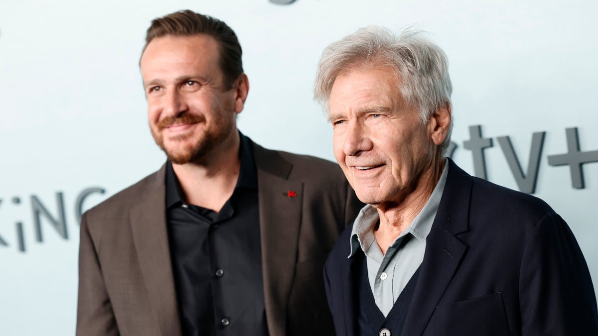 Jason Segel and Harrison Ford at the Premiere Of Apple TV+'s "Shrinking"