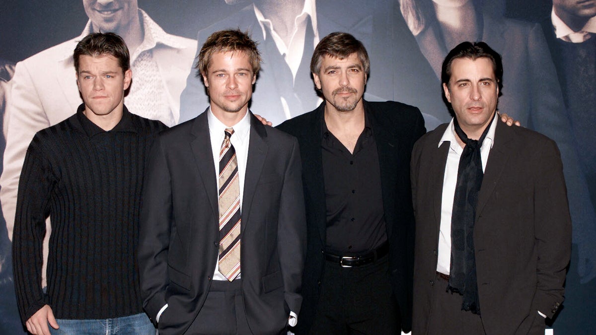 Tapete vermelho de Matt Damon, Brad Pitt, George Clooney e Andy Garcia