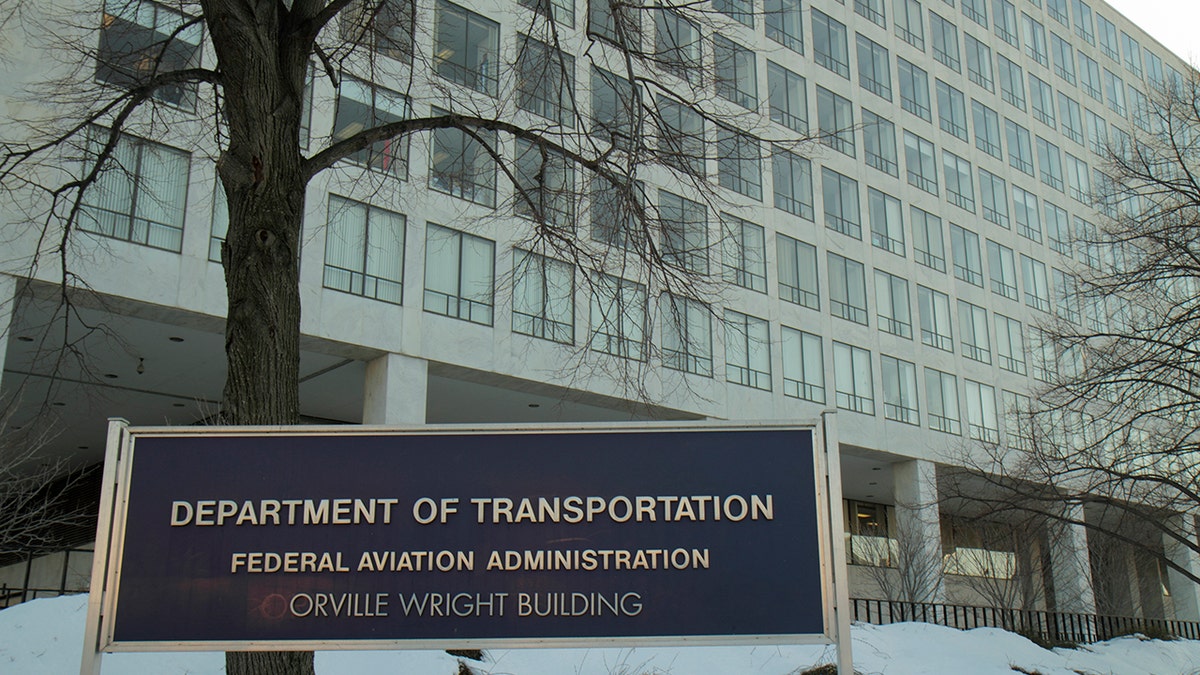 The FAA Department of Transportation sign