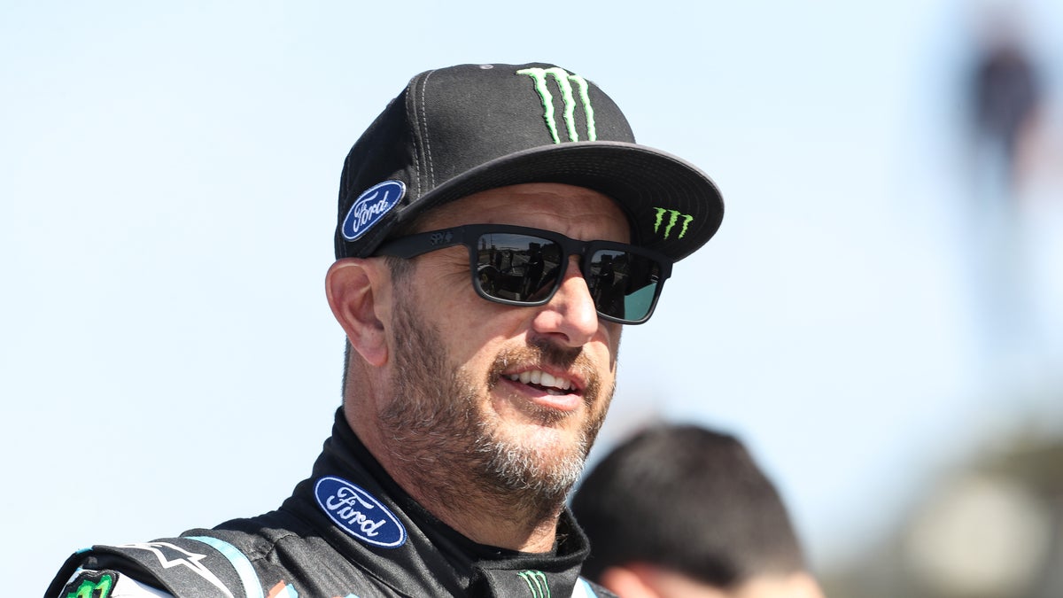 Ken Block wearing a hat and sunglasses