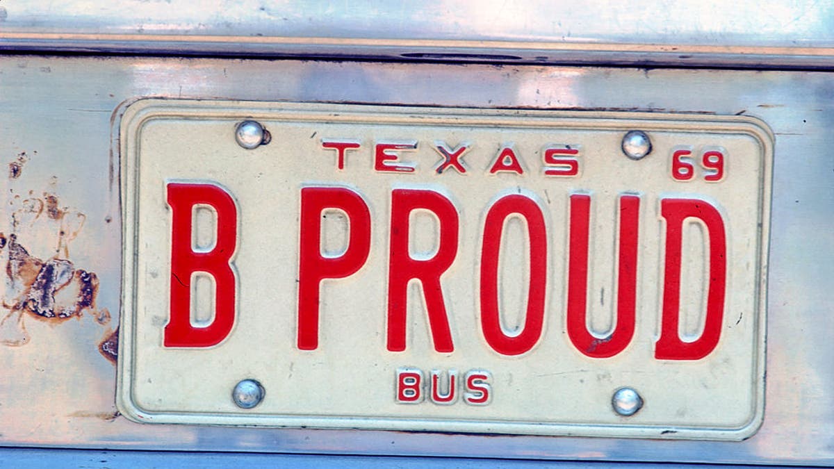 James Brown's vanity license plate 'B PROUD'