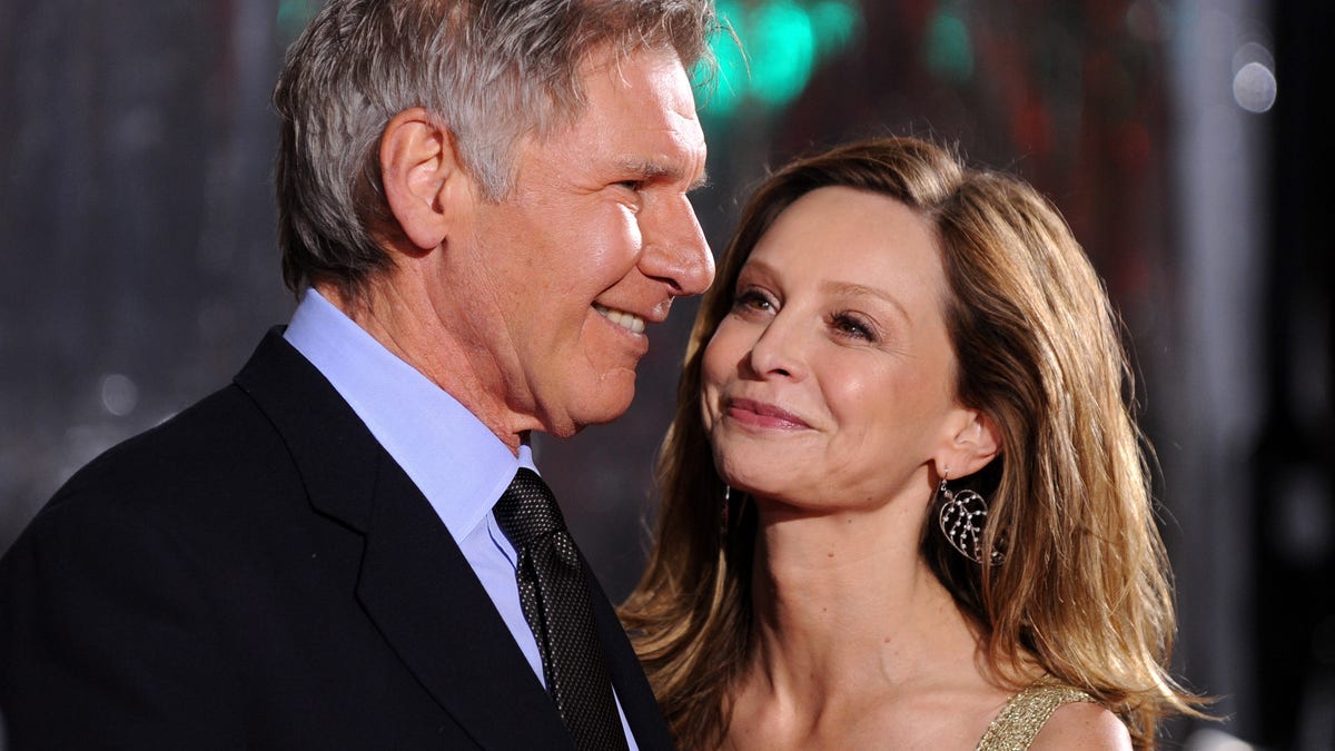 Harrison Ford and Calista Flockhart Pose on the red carpet