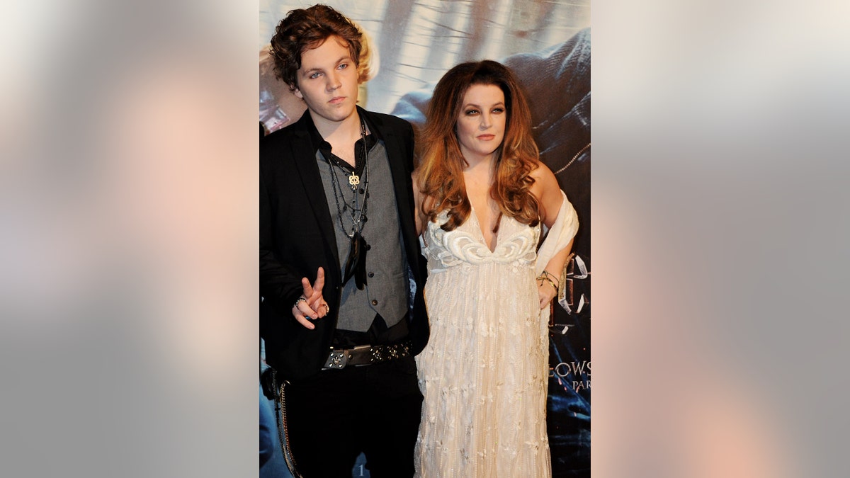 Lisa Marie Presley with her son Benjamin Keough on the red carpet