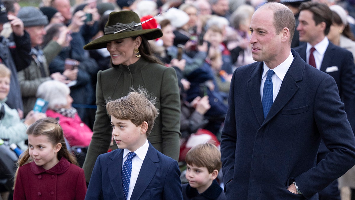Prince William and Kate Middleton with their three children