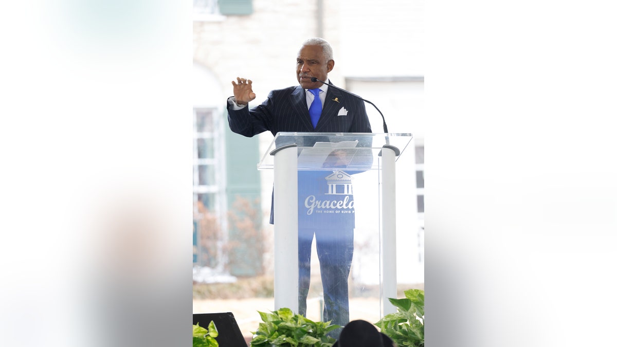 A.C. Wharton speaking at Graceland