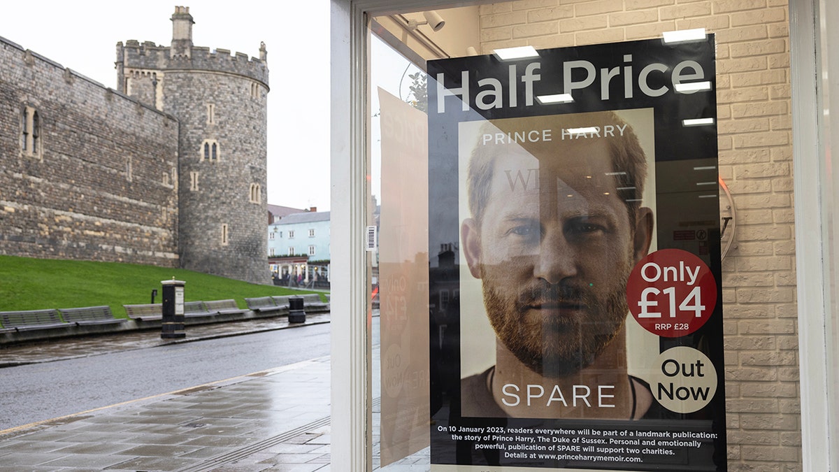 Prince Harry's book spare outside Windsor Castle