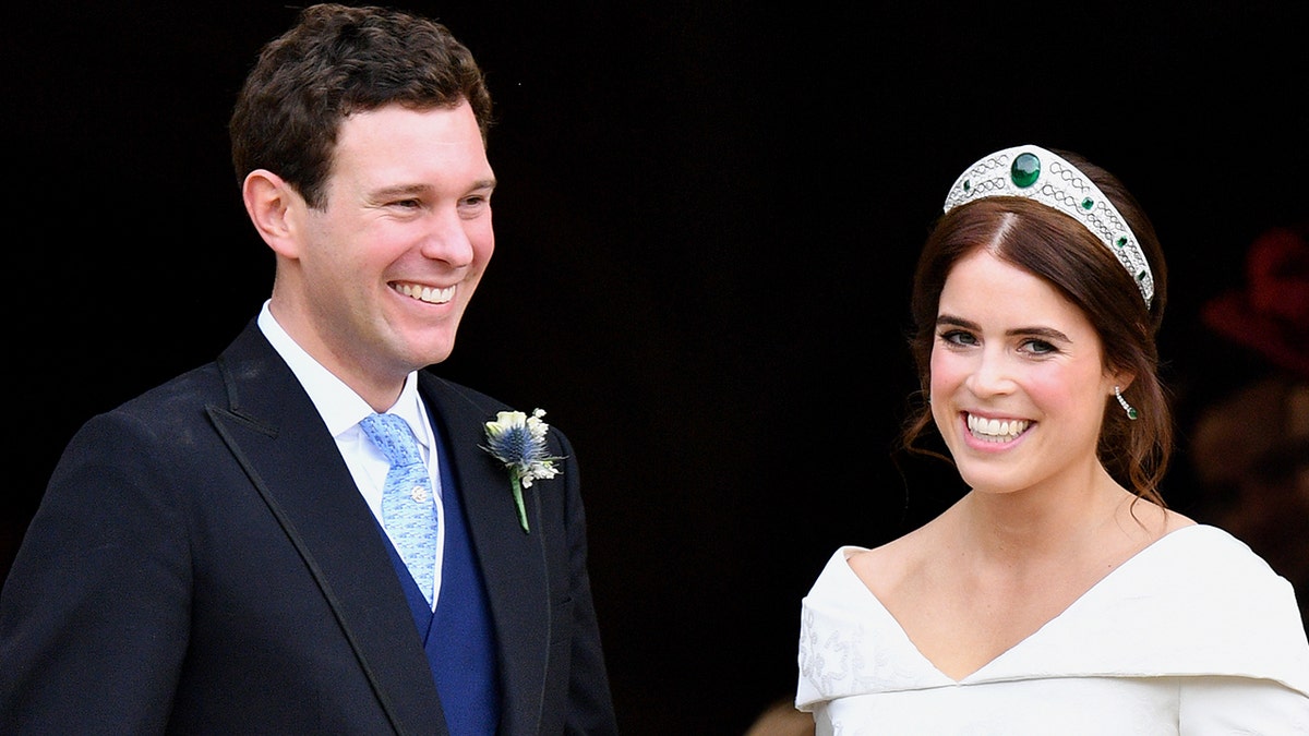 Princess Eugenie and Jack Brooksbank smiling on their wedding day