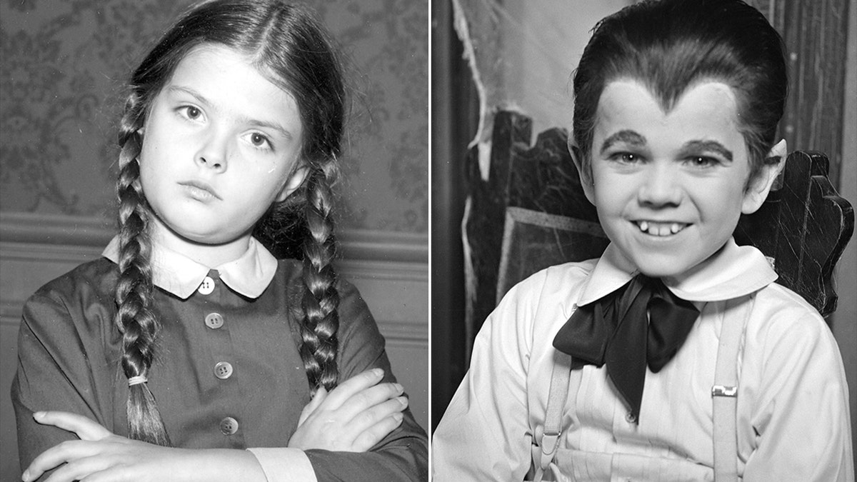 Side by Side photos of Wednesday Addams and Eddie Munster