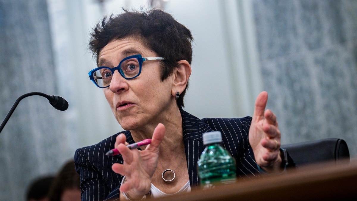 Gigi Sohn testifies during a Senate Commerce, Science, and Transportation Committee confirmation hearing examining her nomination to be appointed Commissioner of the Federal Communications Commission in Washington, D.C., on Wednesday, Feb. 9, 2022. (photo by Pete Marovich for The New York Times/POOL)