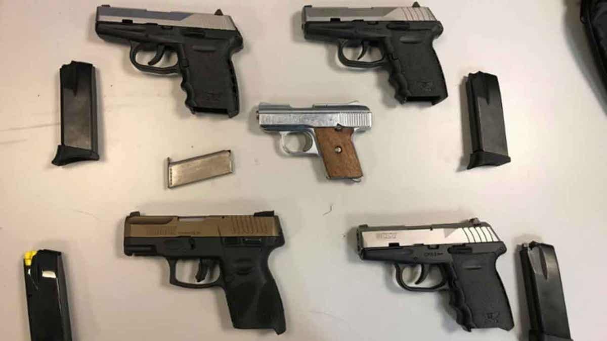 Guns on a table