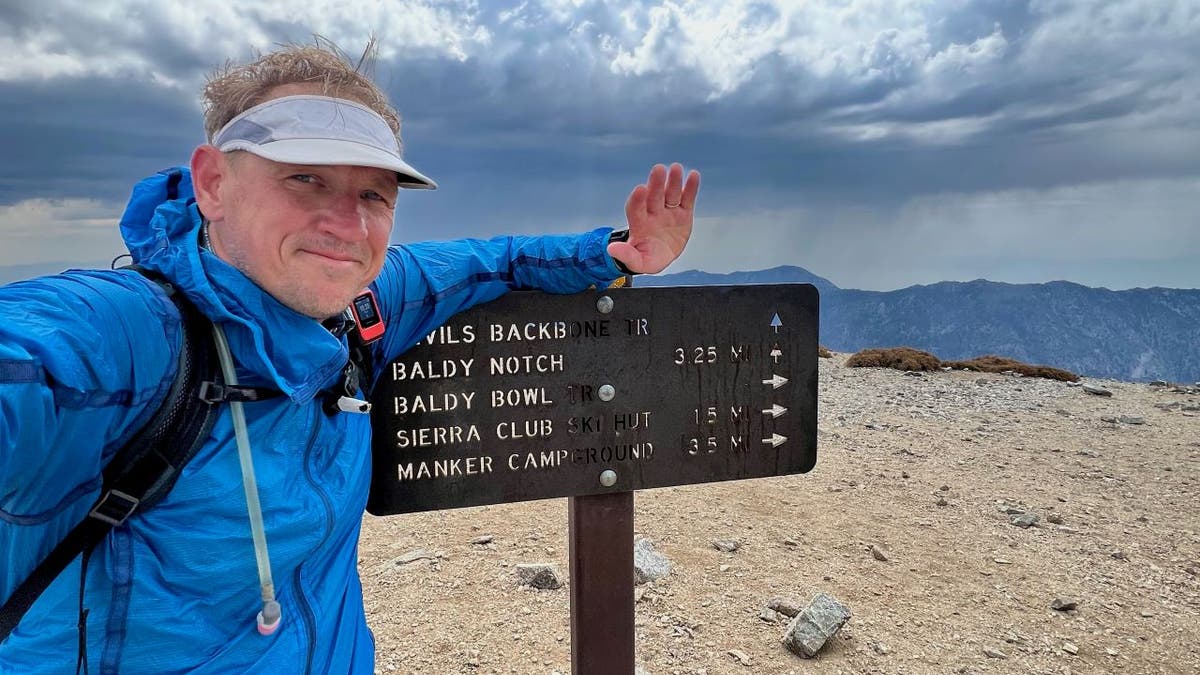 Cris Hazzard hiking Mt. Baldy