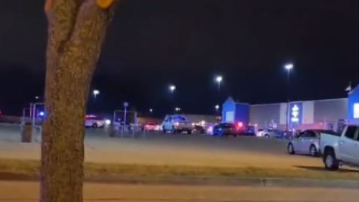 Police outside an Indiana Walmart