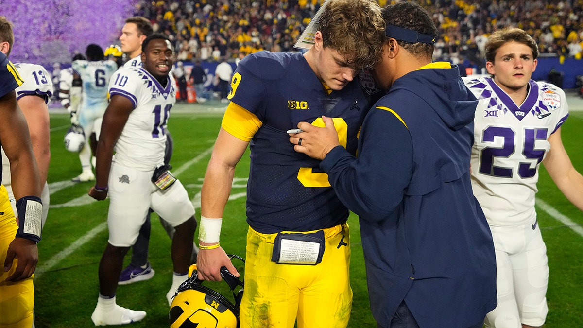 JJ McCarthy gets consoled