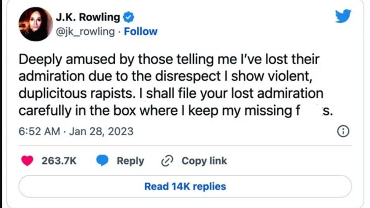 JK Rowling tweet