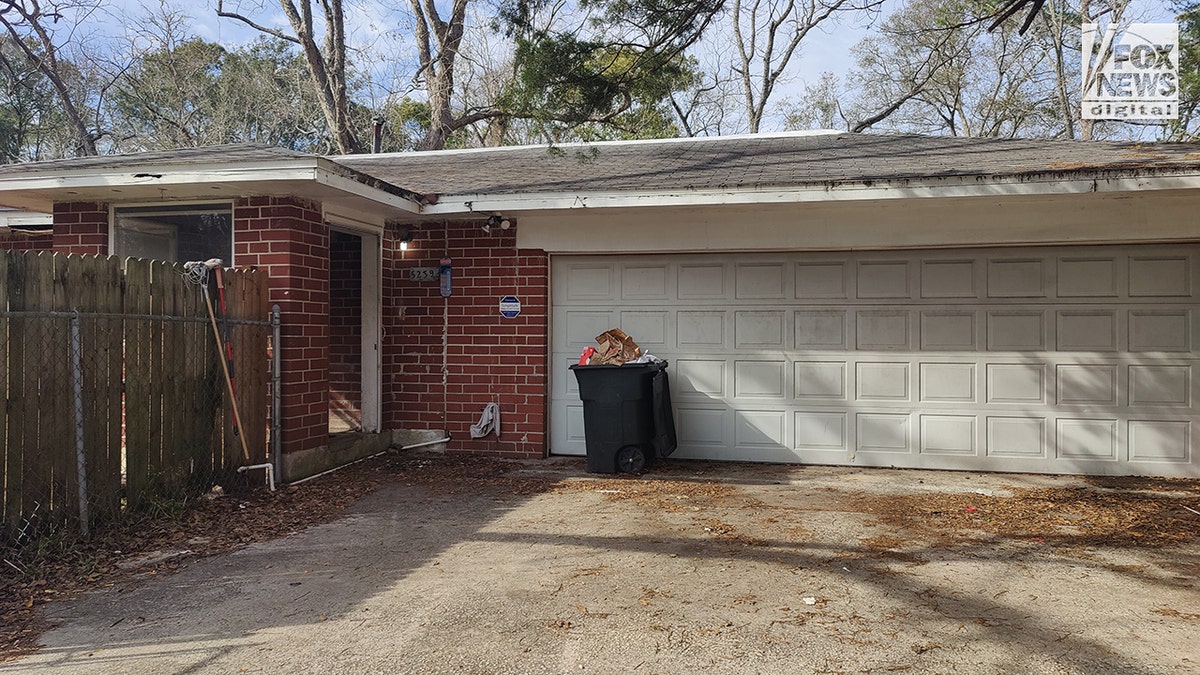 An exterior shot of the one-story, brick home of Henry Tenon, who was arrested for the murder of Jared Bridegan.