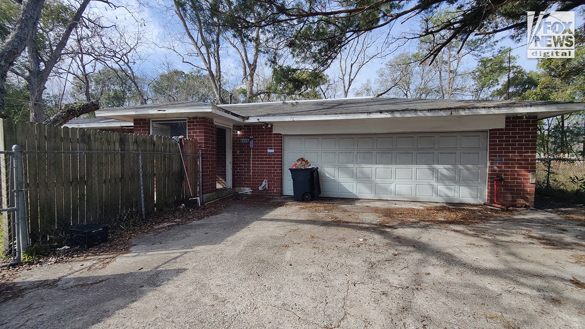 An exterior shot of the one-story, brick home of Henry Tenon, who was arrested for the murder of Jared Bridegan.