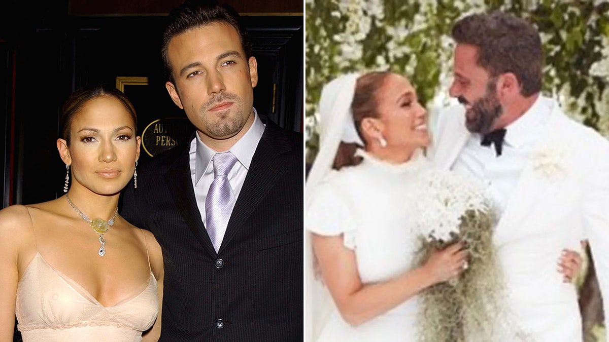 Jennifer Lopez and Ben Affleck then and now