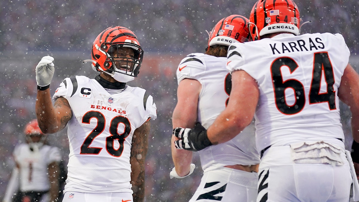 Joe Mixon celebrates a TD