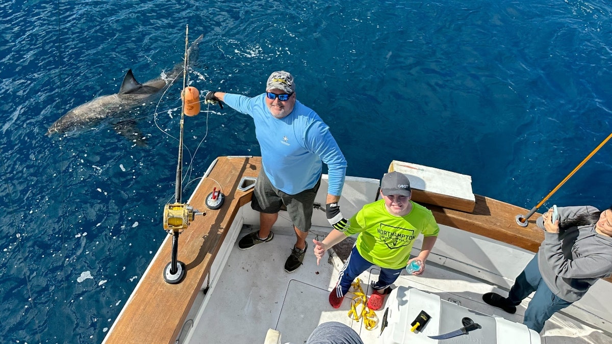 12-year-old Campbell Keenan and the great white shark