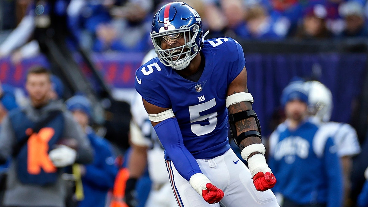 Kayvon Thibodeaux celebrates vs the Colts