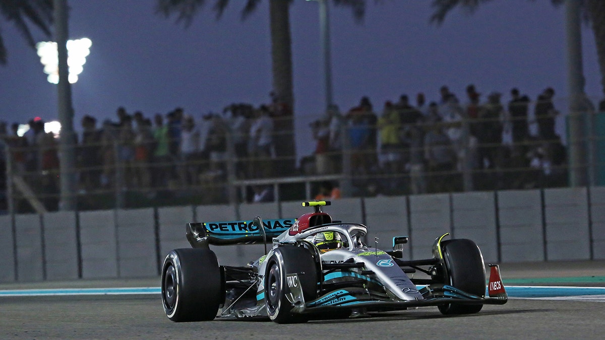 Lewis Hamilton drives in Abu Dhabi