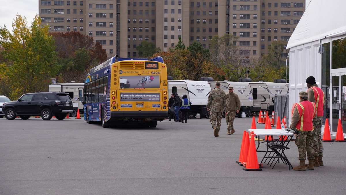 Migrants board MTA busses