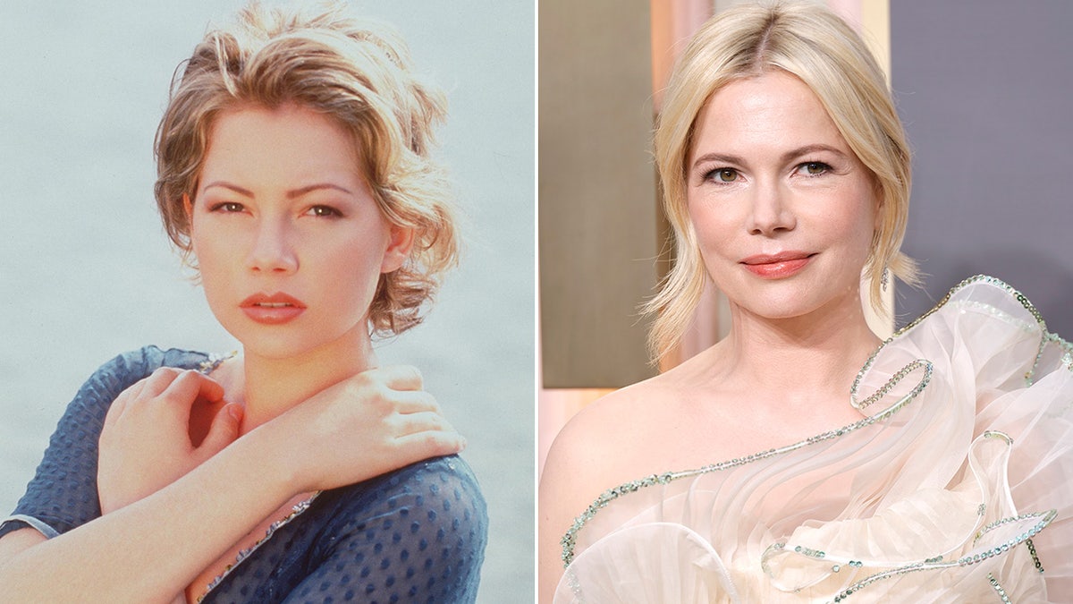 Michelle Williams then and now split