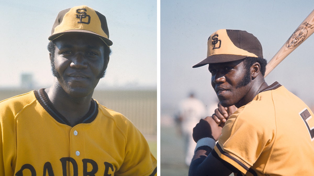 Nate Colbert smiling and playing baseball