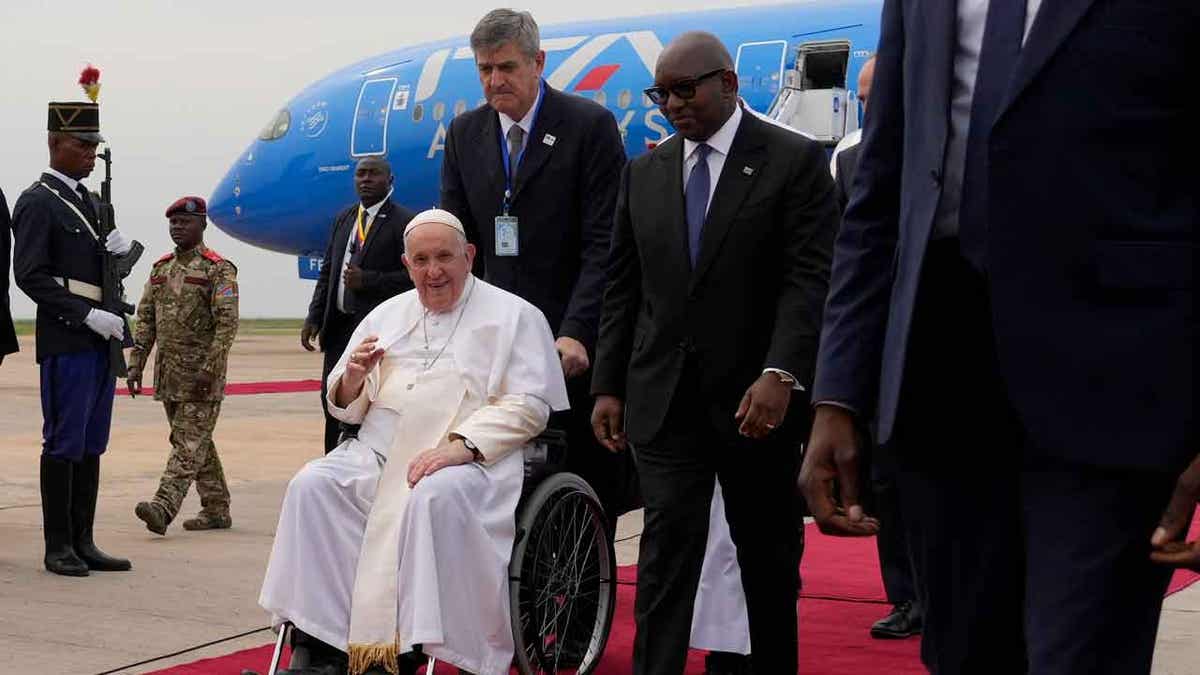 Pope Francis in a wheelchair