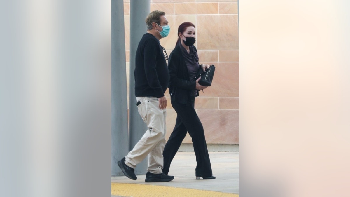 Pricilla Presley visiting Lisa Marie at the hospital