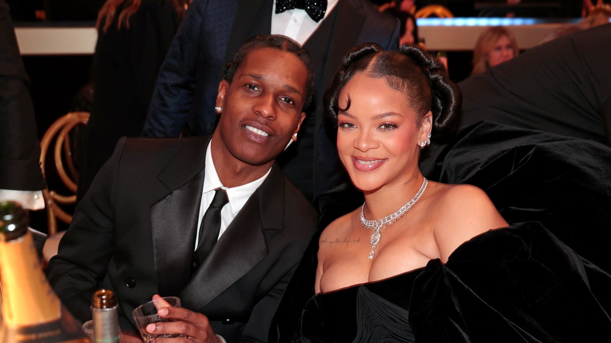 Rihanna with A$AP Rocky at Golden Globes