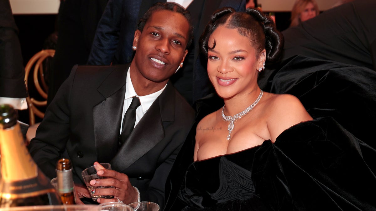 Rihanna with A$AP Rocky at Golden Globes