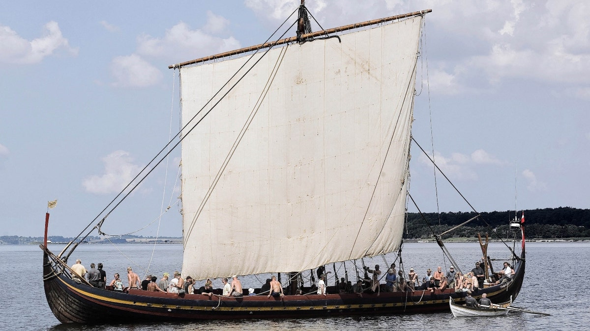 The replica of a Viking ship