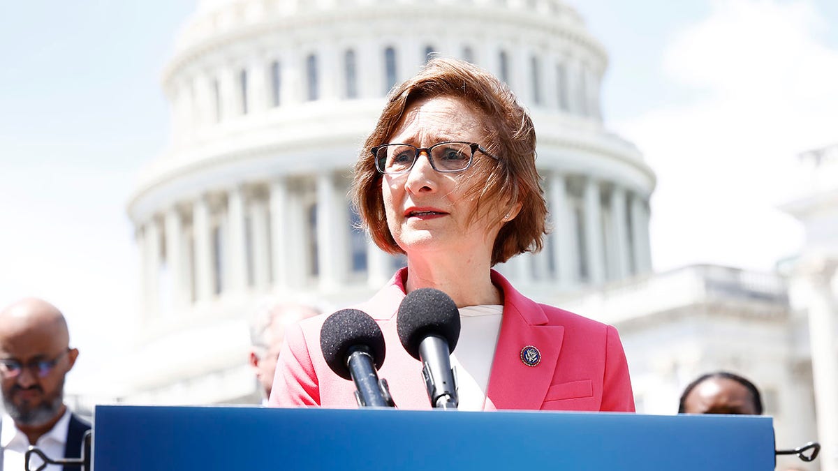 Rep. Suzanne Bonamici speaking at a rally