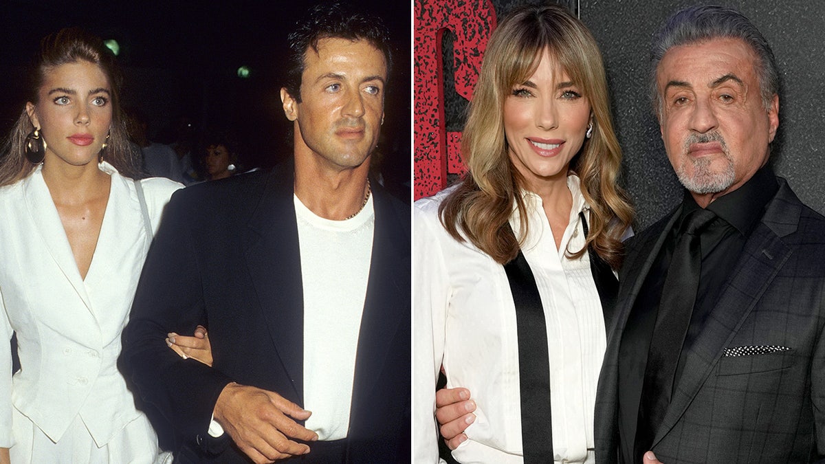 Sylvester Stallone and wife then and now