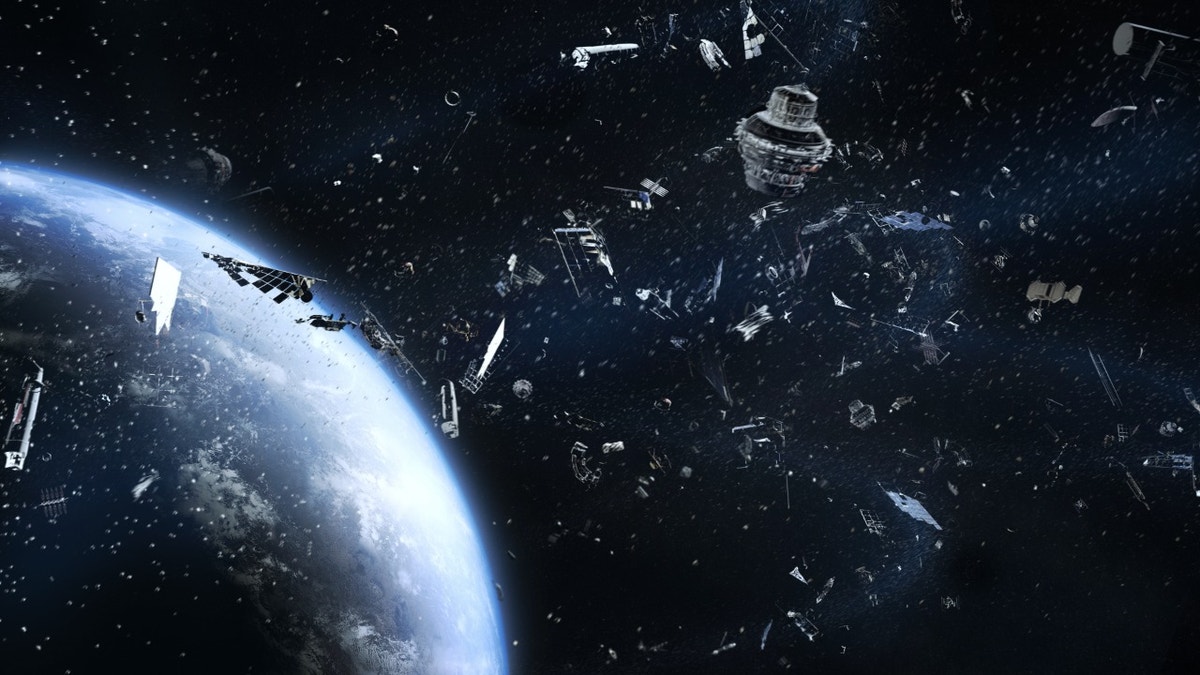 Space junk orbit planet Earth