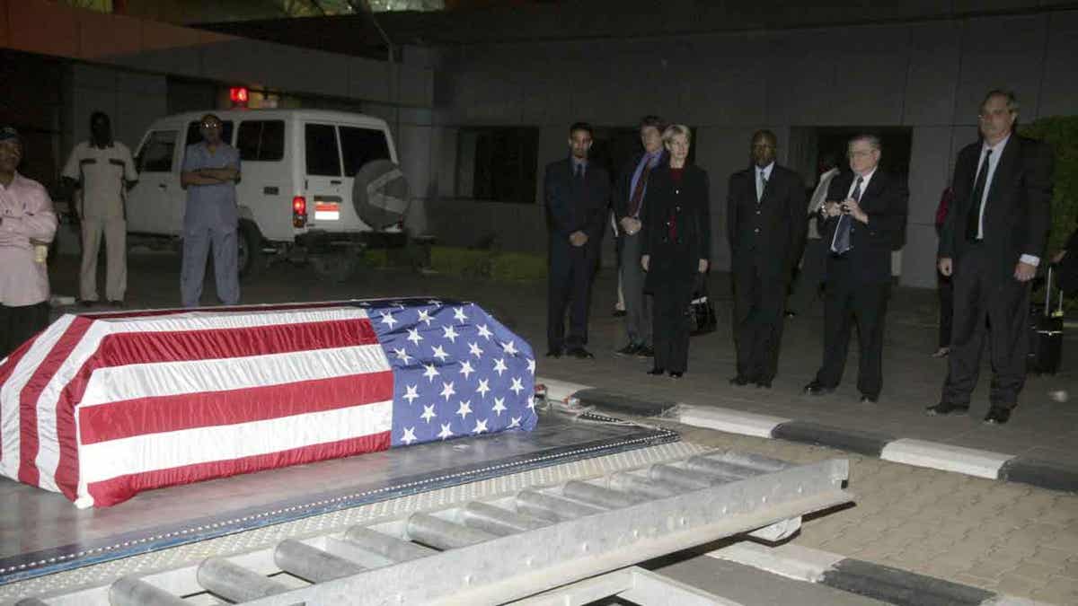 Coffin of fallen US official