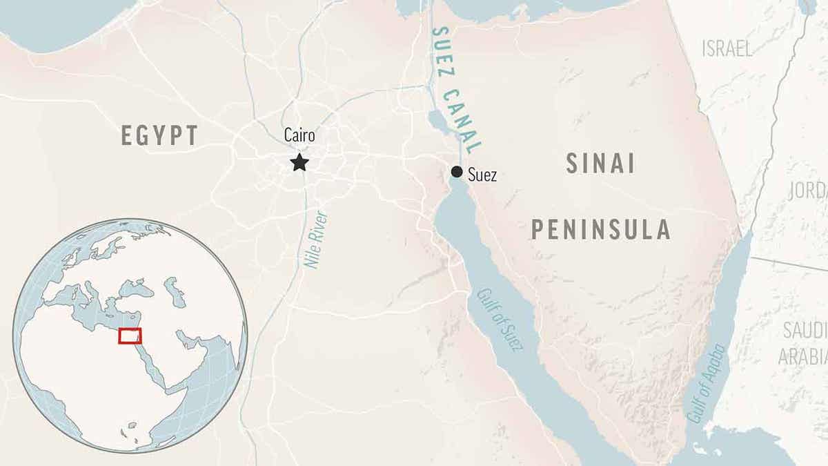 Suez Canal locator map