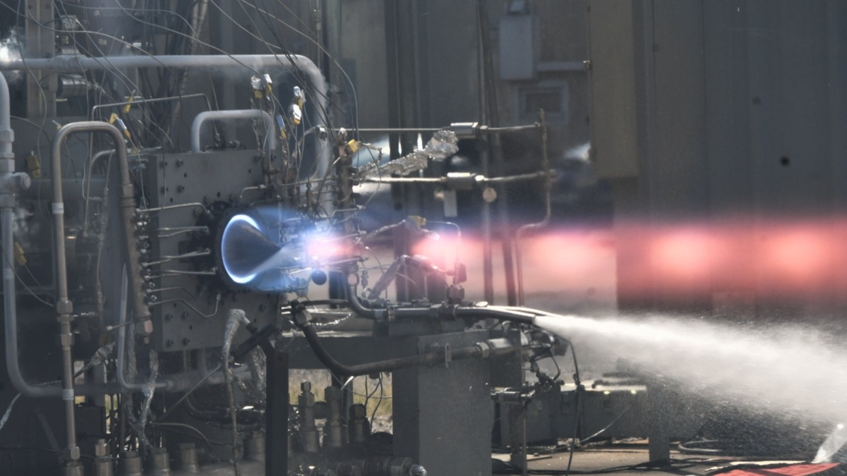 A hot fire test at Alabama's Marshall Space Flight Center