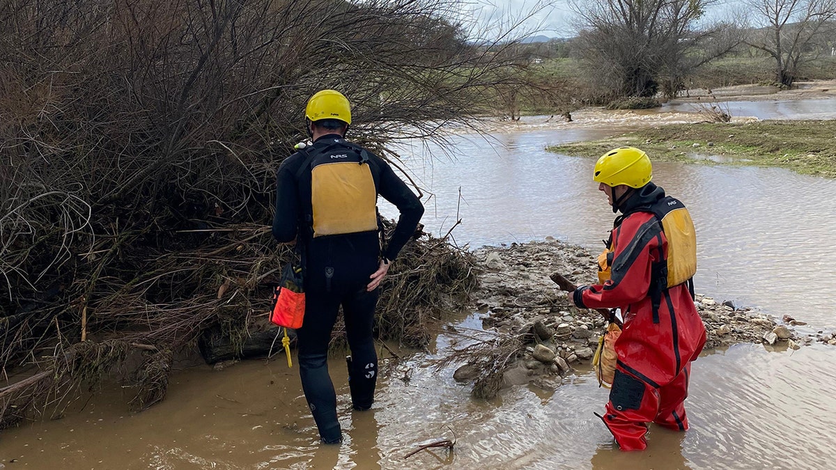 Two search and rescue personnel
