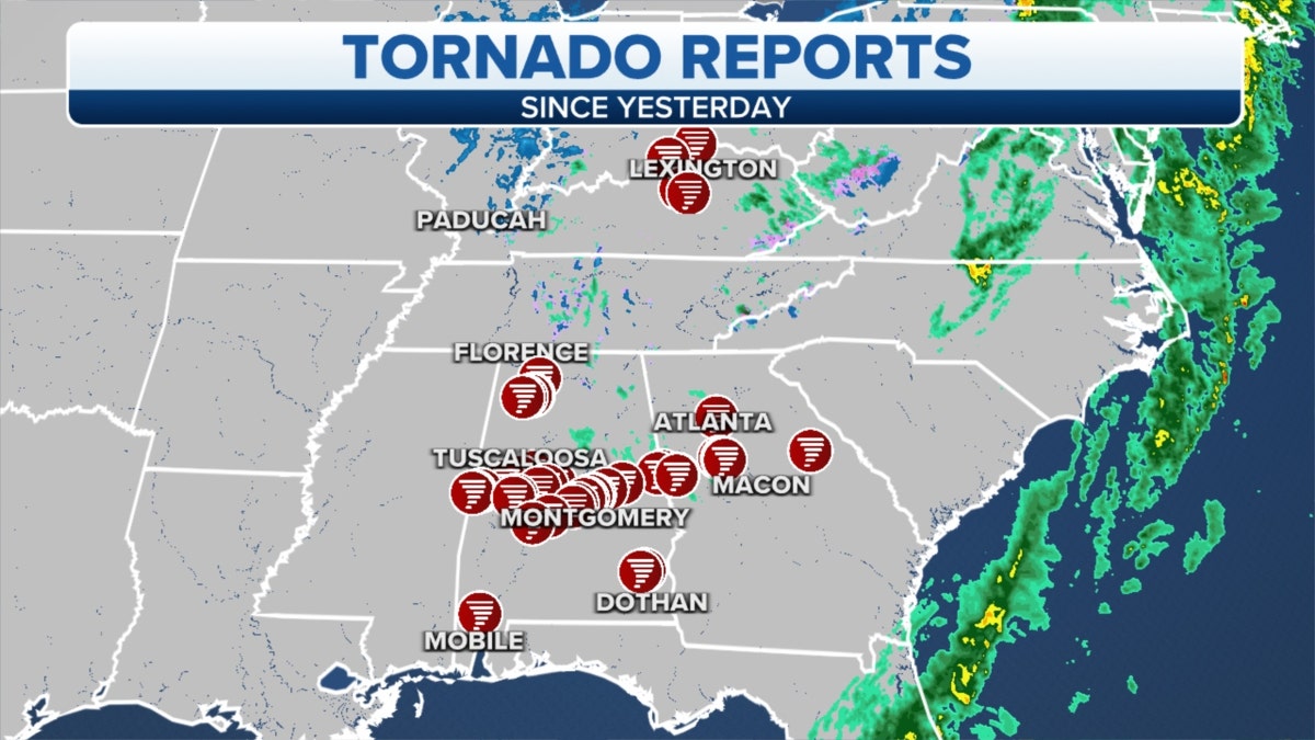 Southern tornado reports