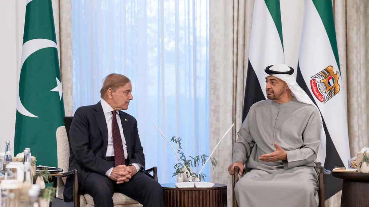 UAE president sitting with Pakistan's Prime Minister