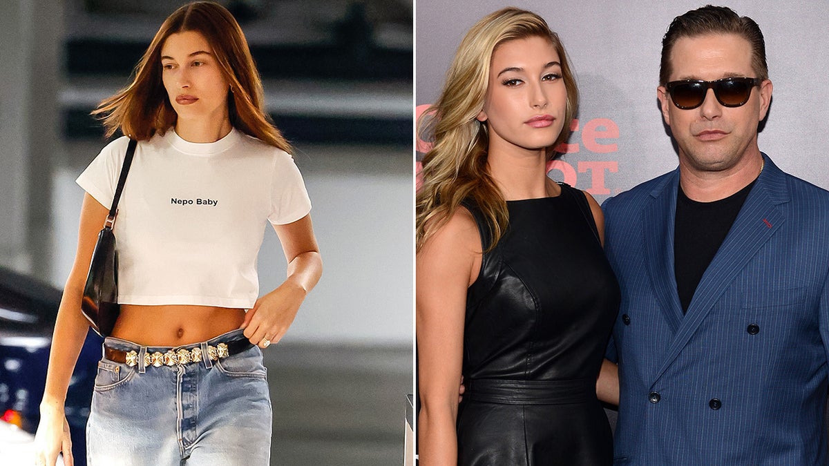 hailey bieber nepotism shirt hailey with dad stephen