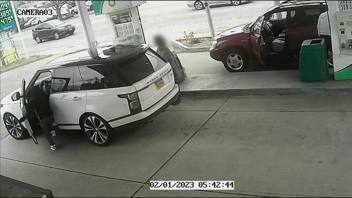 Thief getting into car