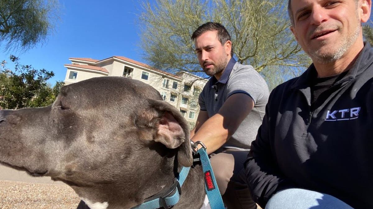 Smokey Bear with owner, man who rescued them from canal