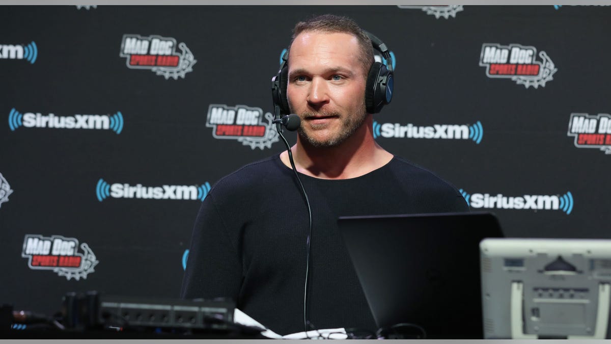 Brian Urlacher with headphones on