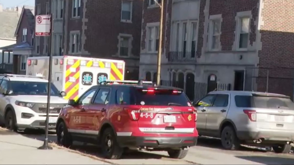 ambulance outside apartment building